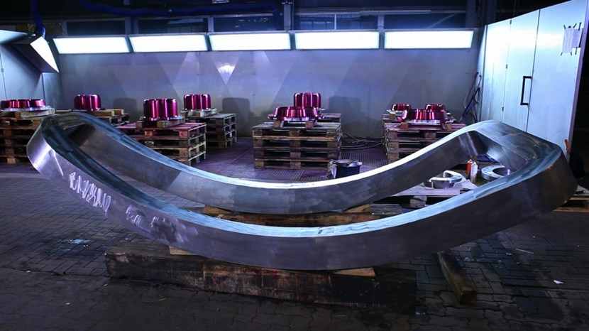 One of the ITER vacuum vessel forgings made out of highly refined F316L(N) IG steel. (Click to view larger version...)